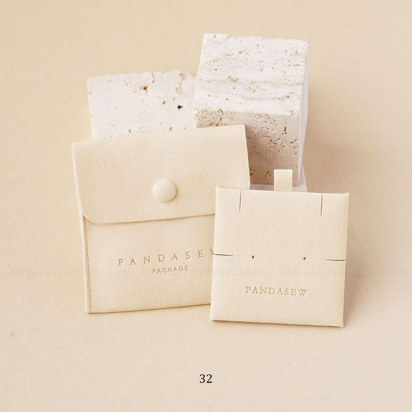 apricot button bag with earrings and necklace jewelry pad