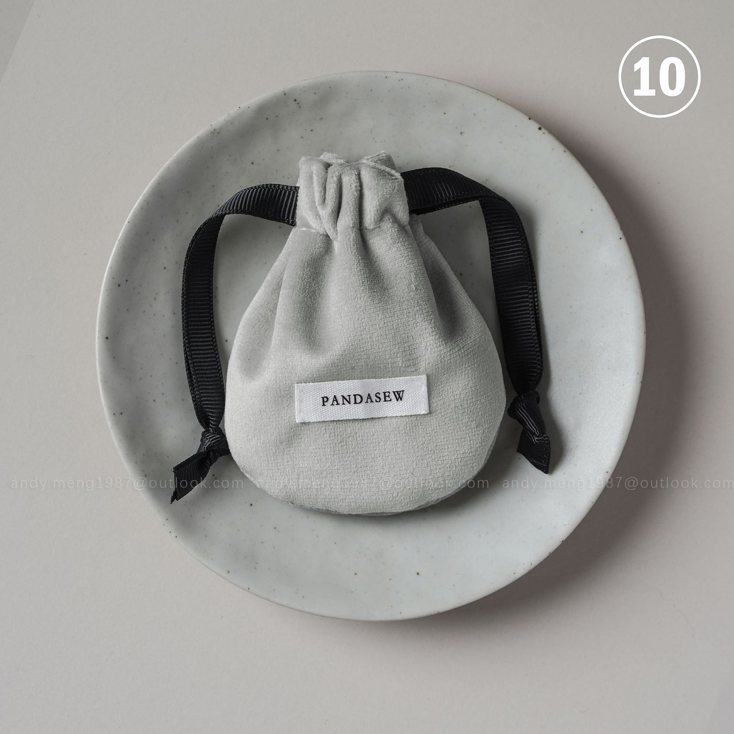 chic velvet jewelry bag small drawstring pouch in gray