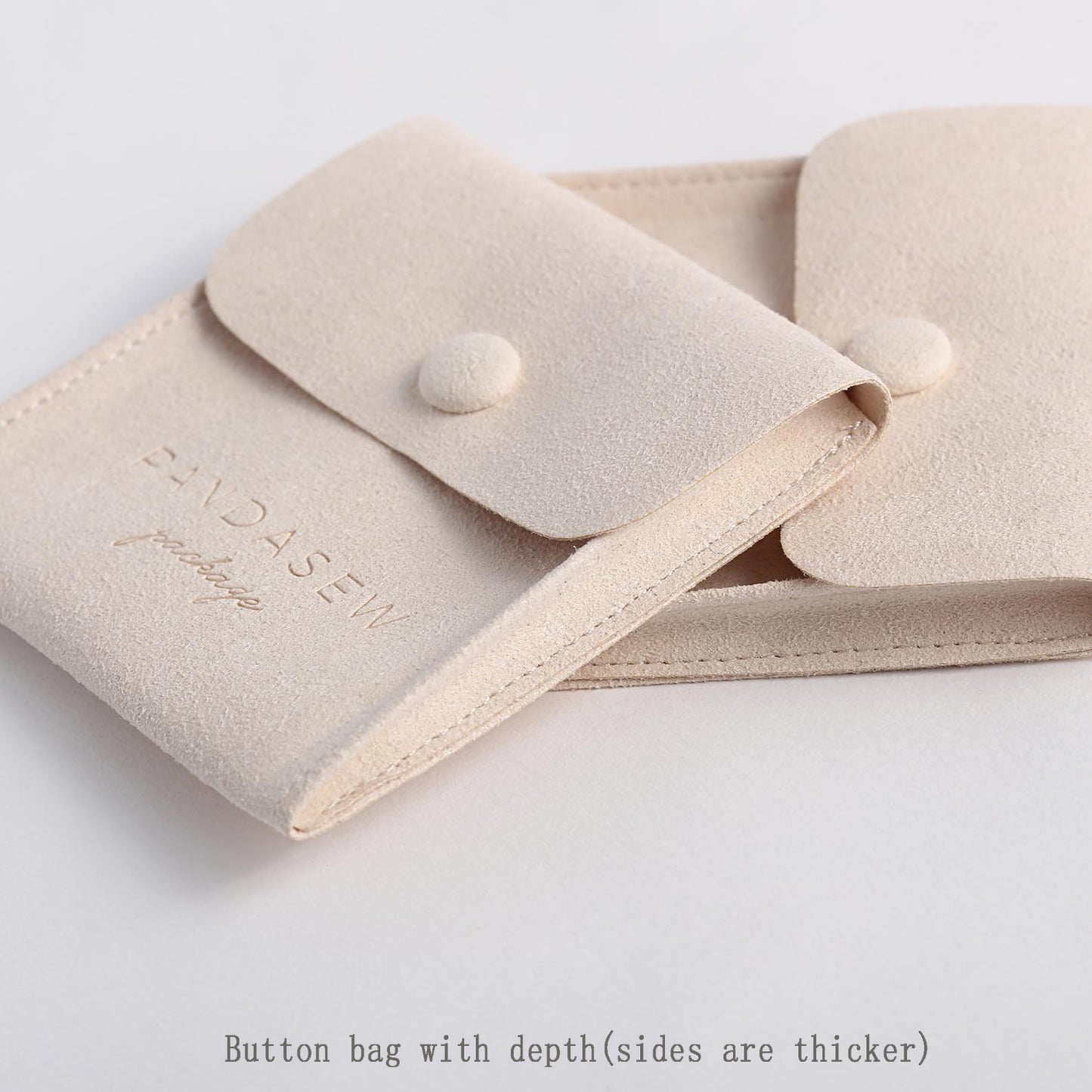 microfiber button bag 8x8cm match with jewelry box