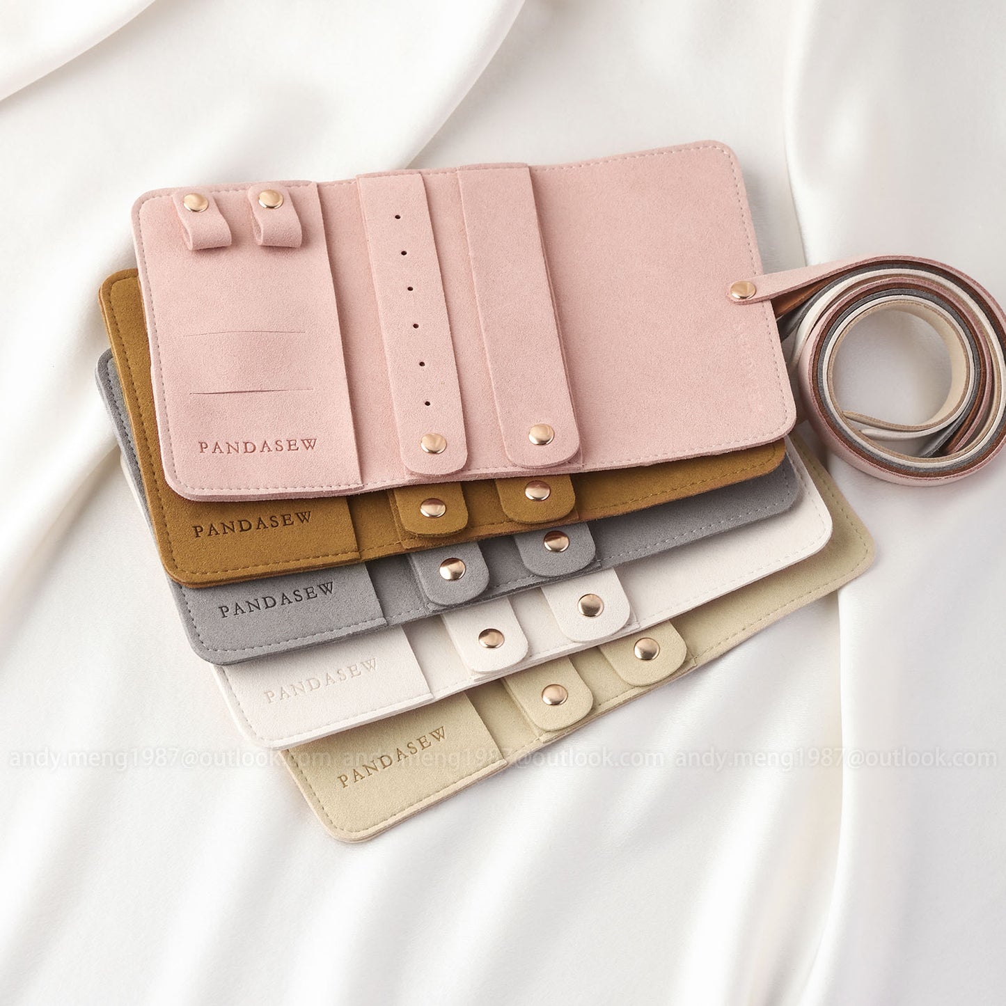 Thick microfiber jewelry travel bag with personalized logo printing