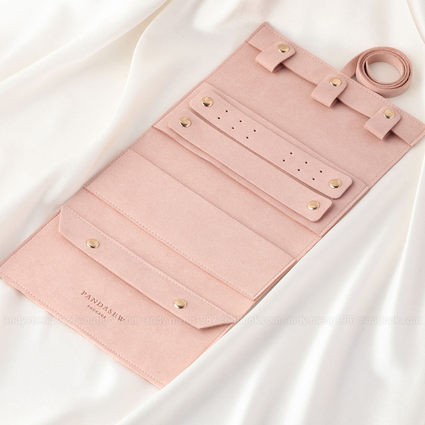 34x17 cm pink color jewelry jewelry roll case