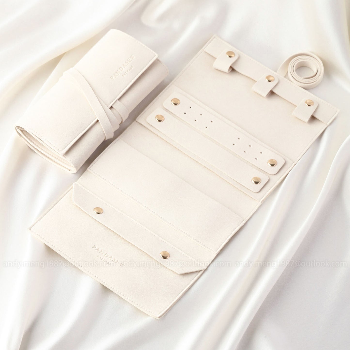 34*17cm Customize Microfiber Jewelry Roll Earring Ring Necklace Bag Travel Jewelry Roll Traval Case Save Room storage box portable