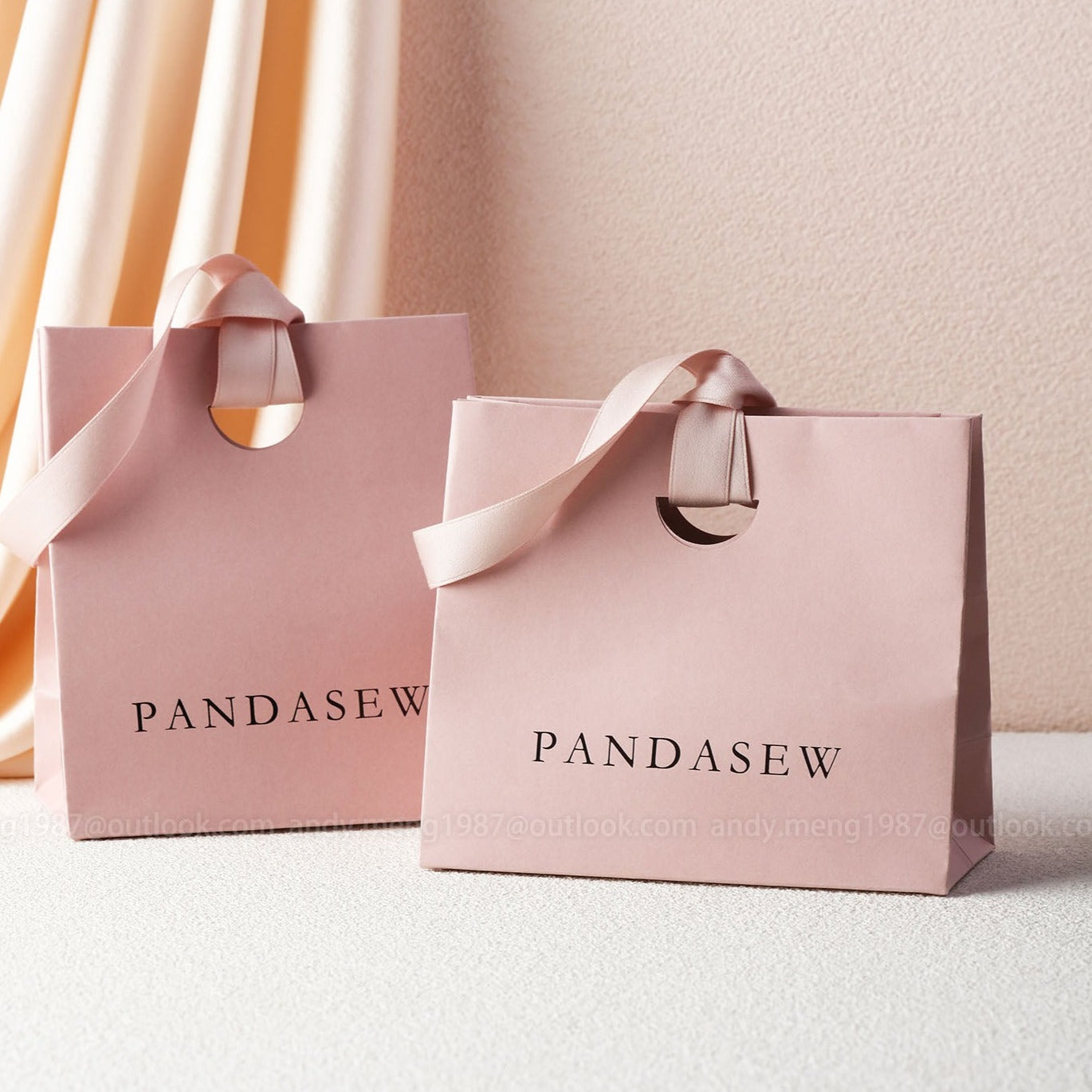 pink paper gift bags, small paper bag 13x15cm