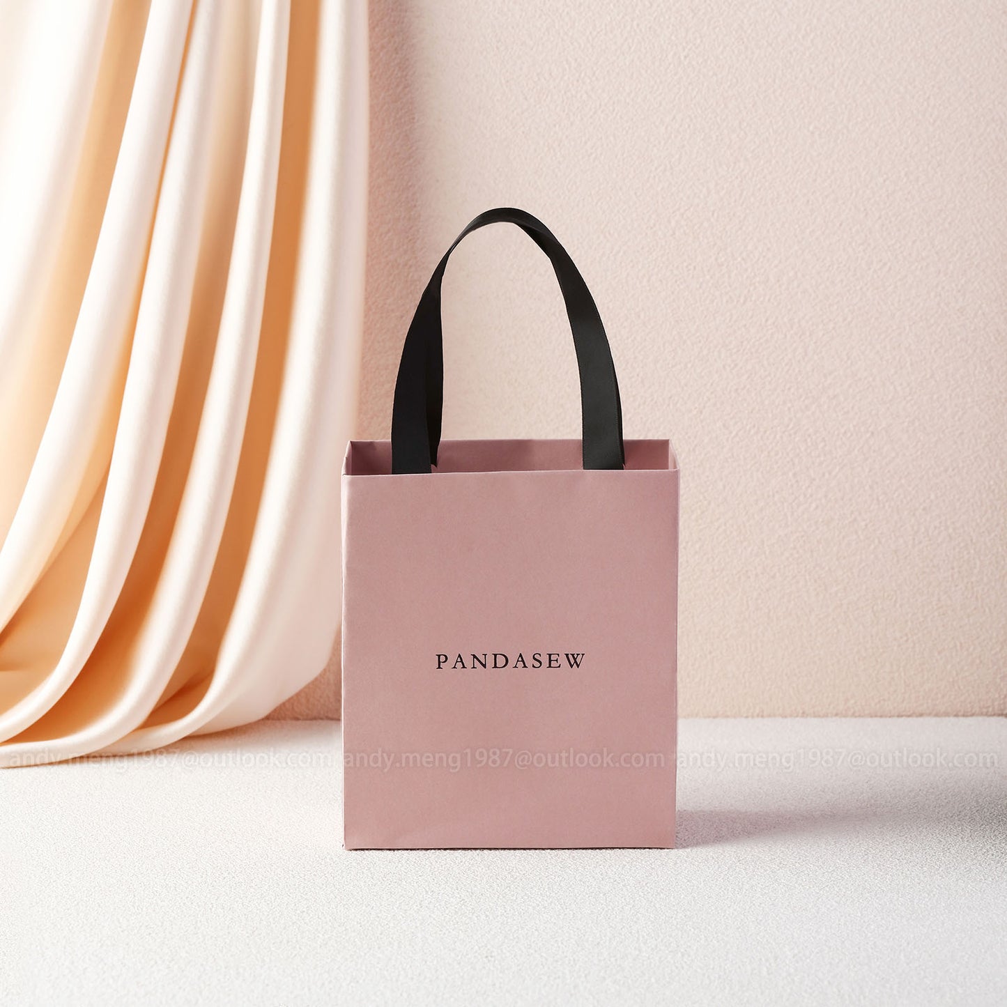 tote paper bags rose pink