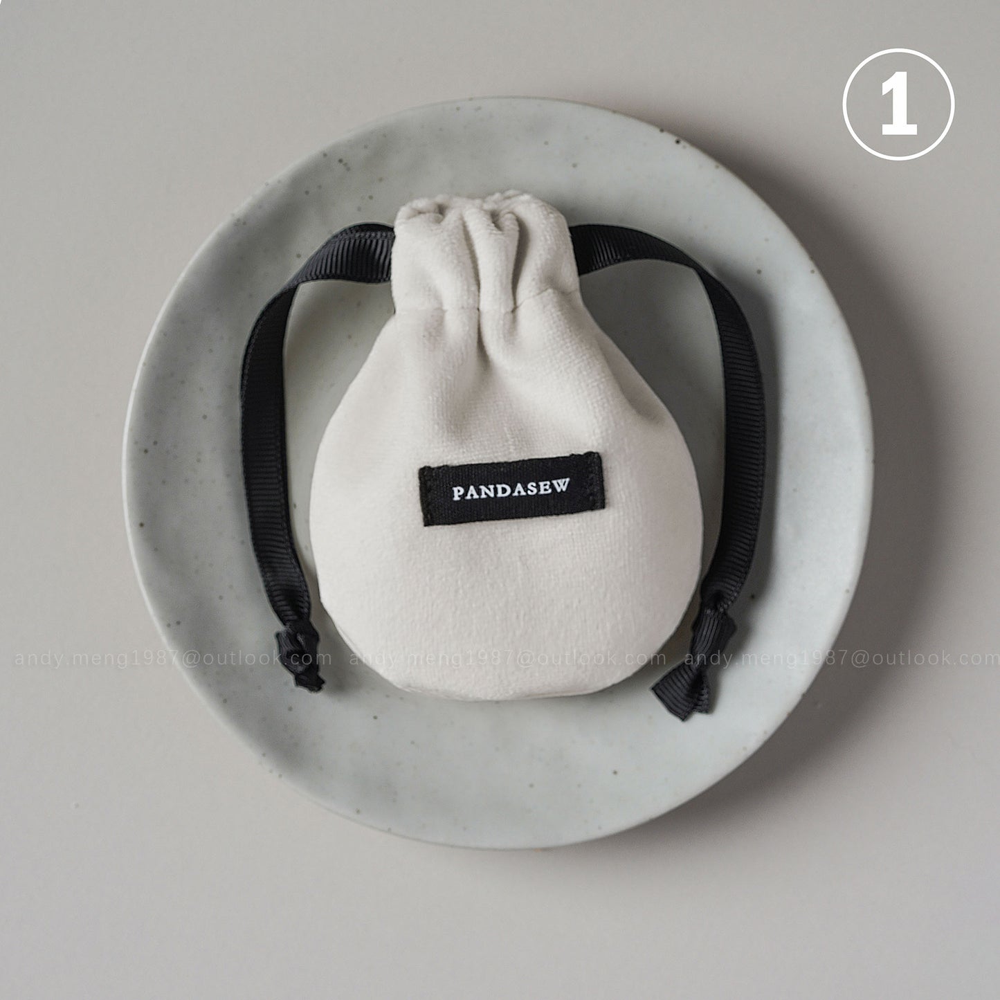 chic velvet jewelry bag small drawstring pouch in white