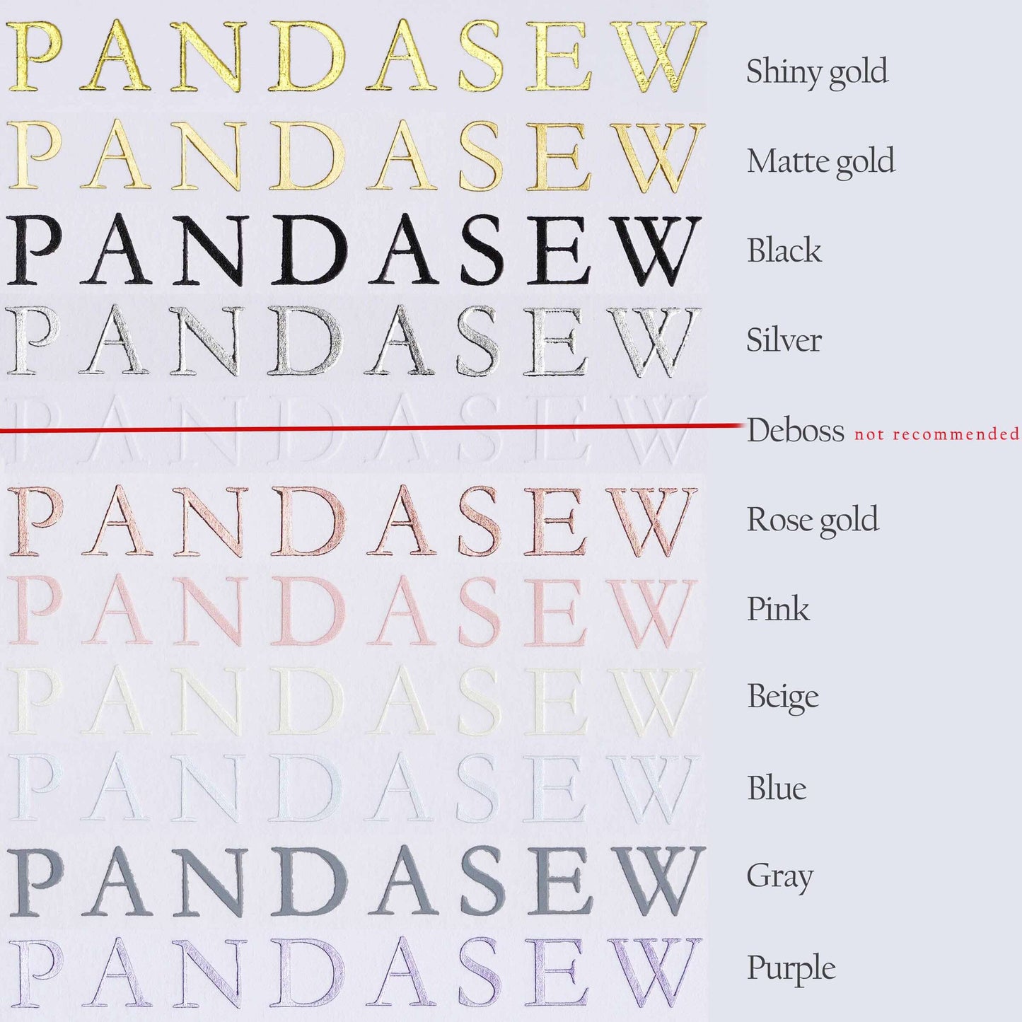 debossed logo color