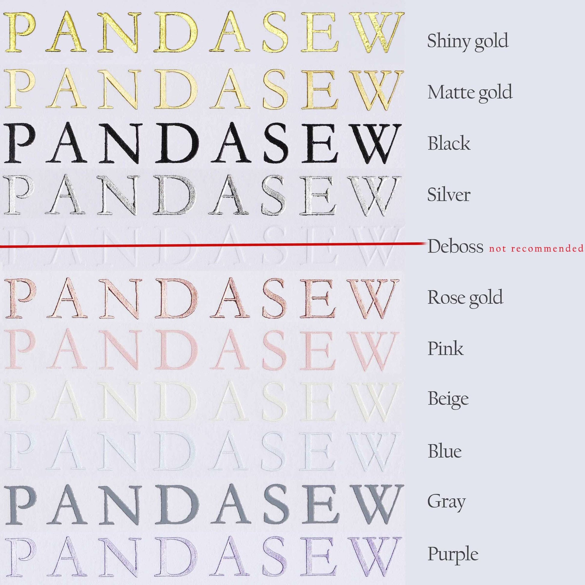 debossed logo color