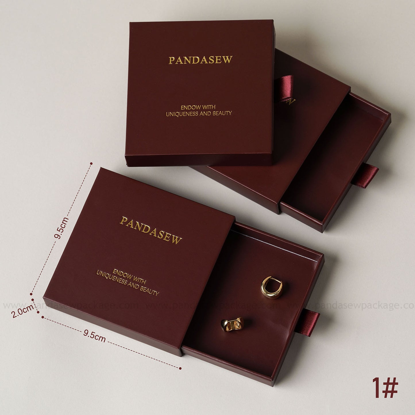 burgundy gift box custom logo MOQ is 50