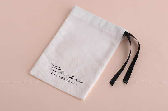 small white cotton canvas bag with customized logo