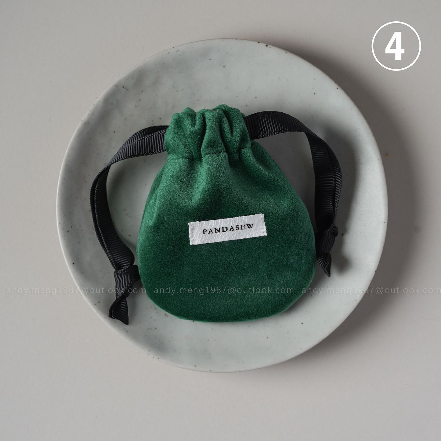 chic velvet jewelry bag small drawstring pouch in dark green