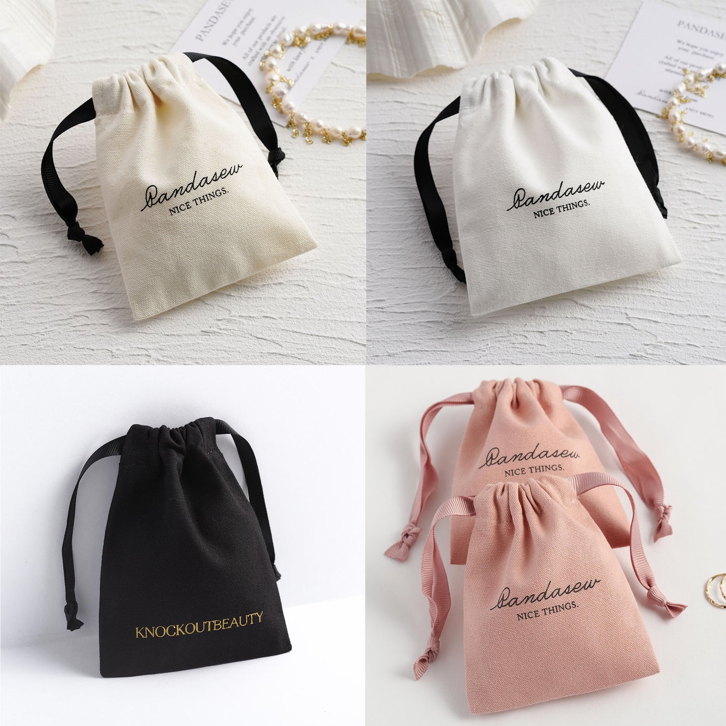 cotton canvas drawstring dust bags custom logo