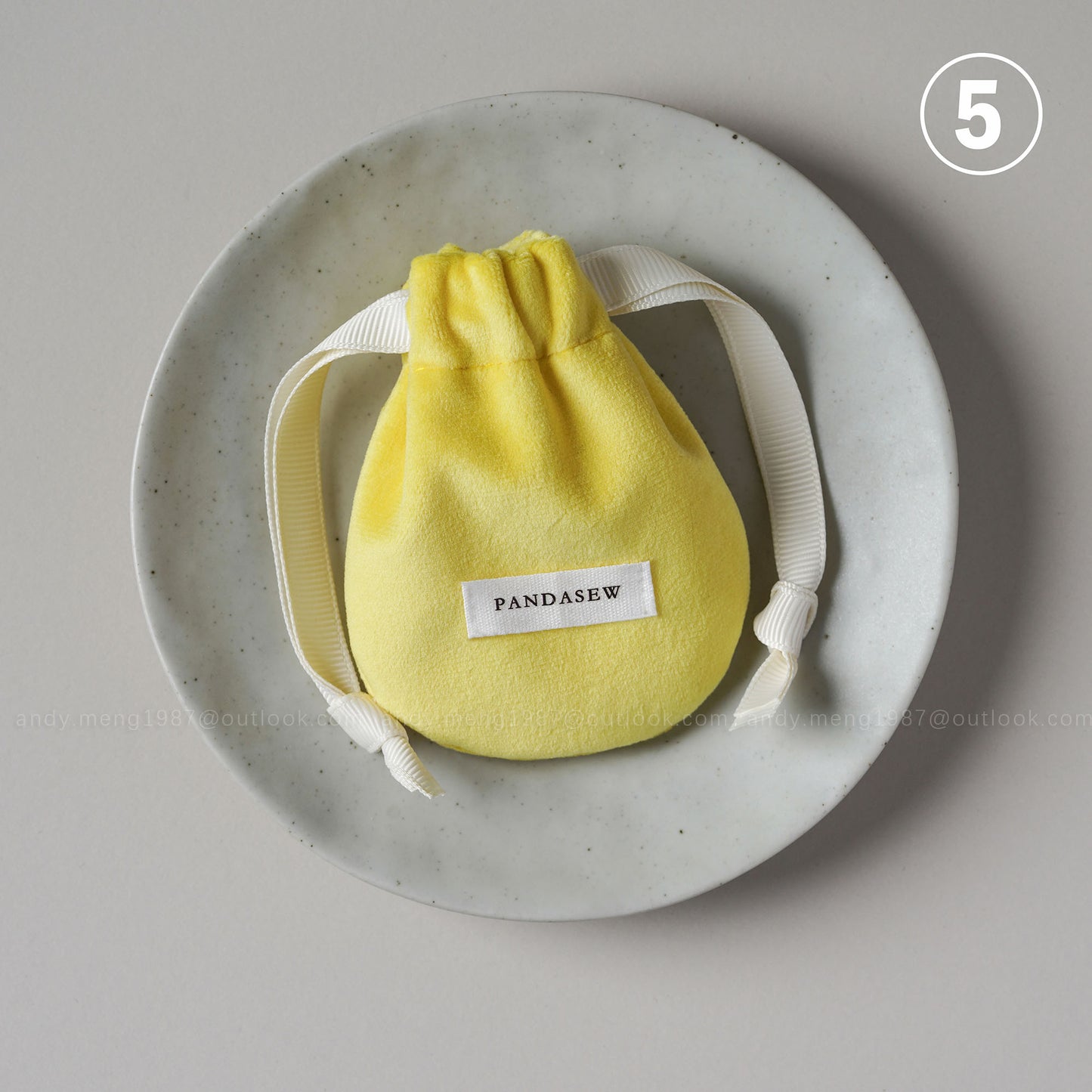 chic velvet jewelry bag small drawstring pouch in yellow