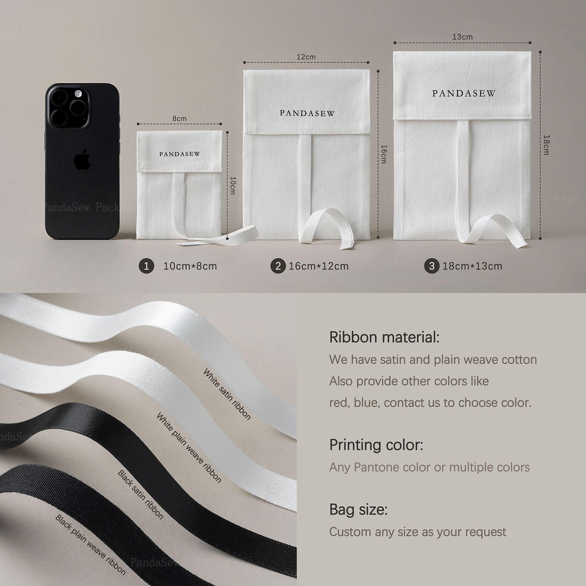 Pandasew bag customize size, logo and colo