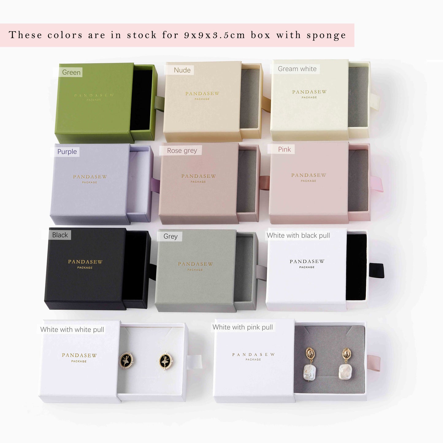 9x9cm slide jewelry box color