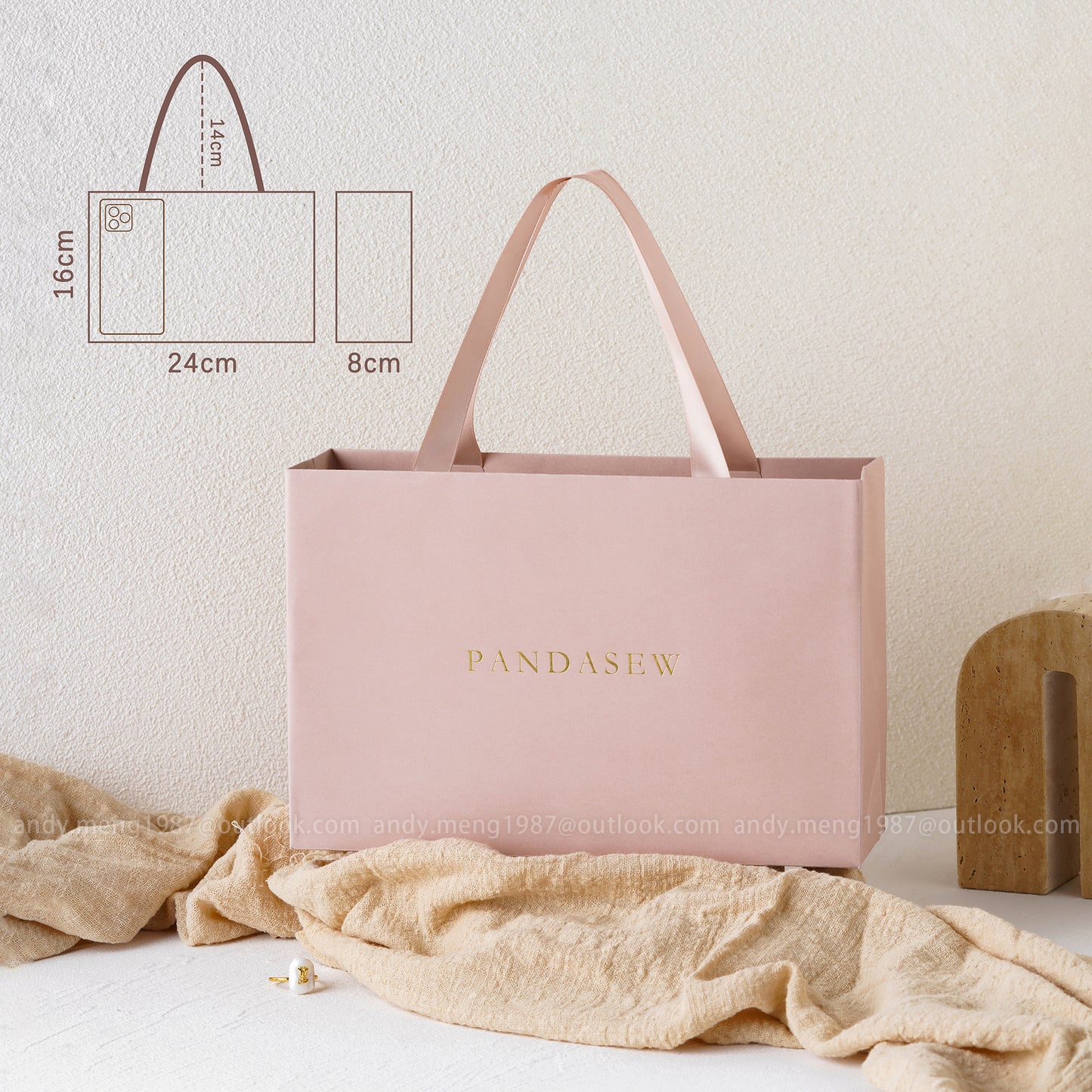 midle size beautiful paper bags dark pink