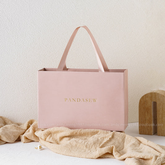 Pink paper bag horizontal style