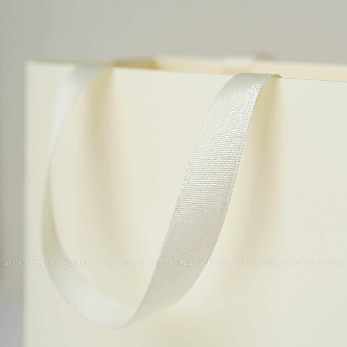 cream white paper bag with beige tote