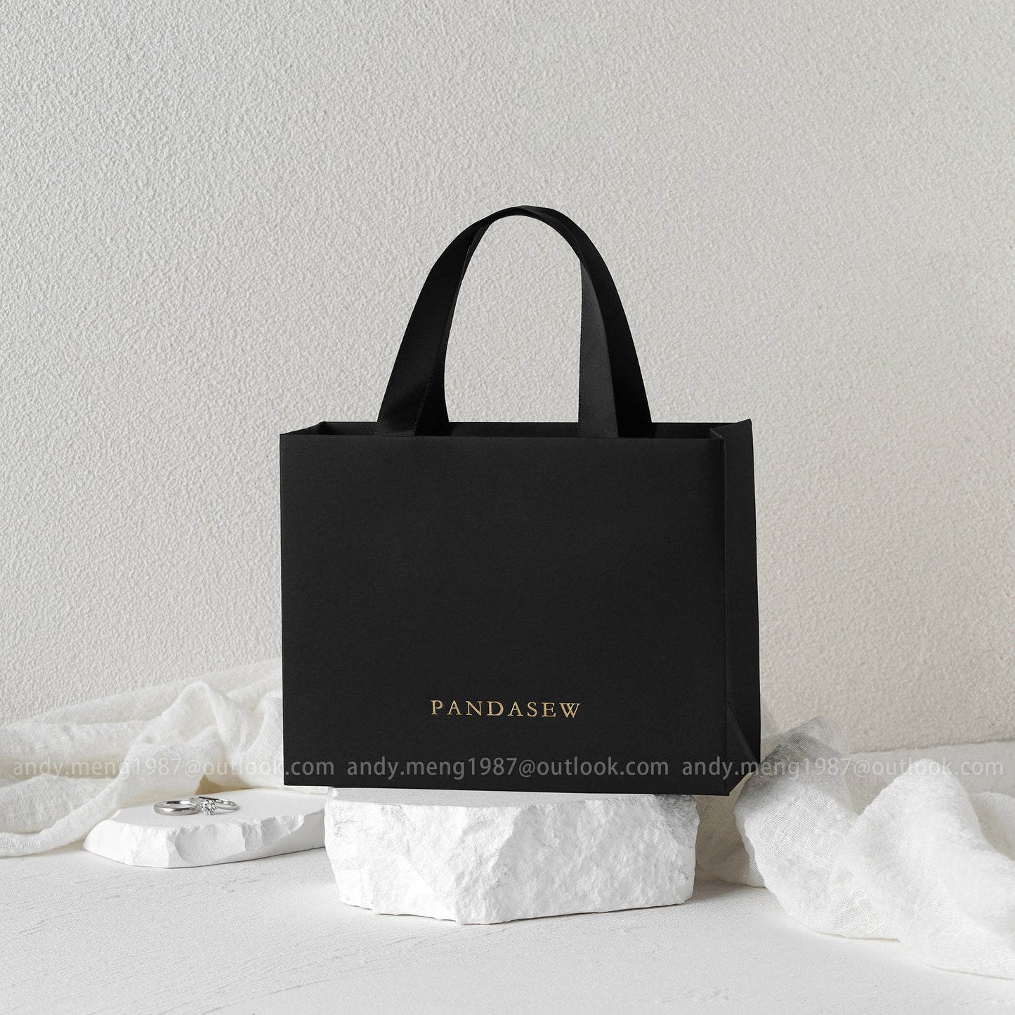 5x7 inches black small paper bags 14x18cm