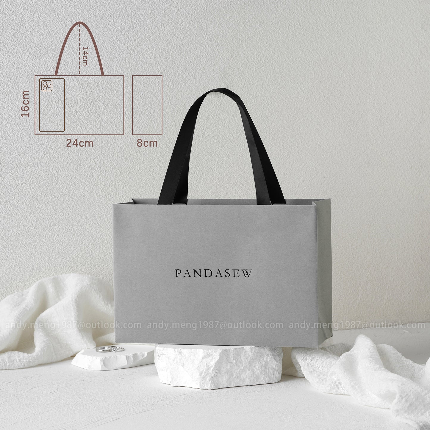 horizontal paper bag custom logo