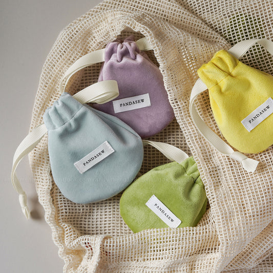 7x8cm flannel bag with logo customize green and yellow color