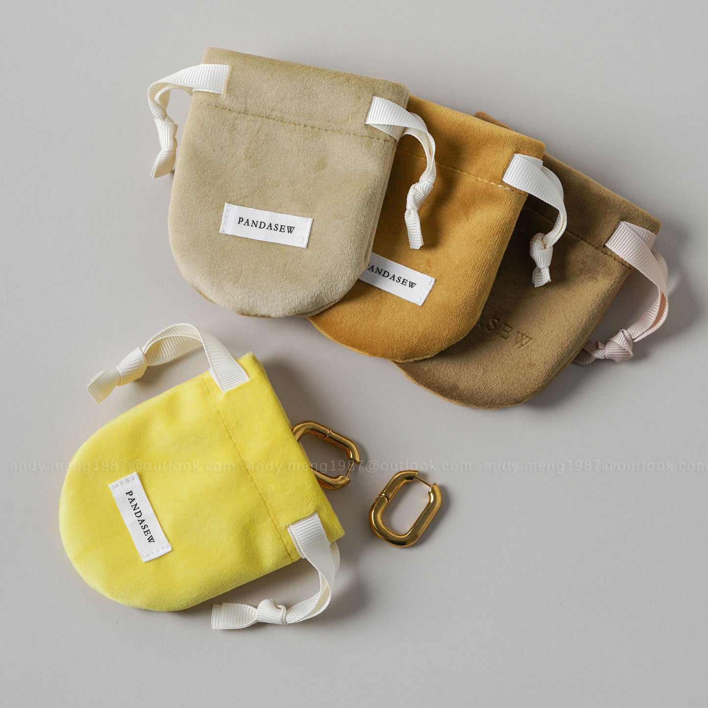 brown jewelry pouch with logo printing, cute gift bag