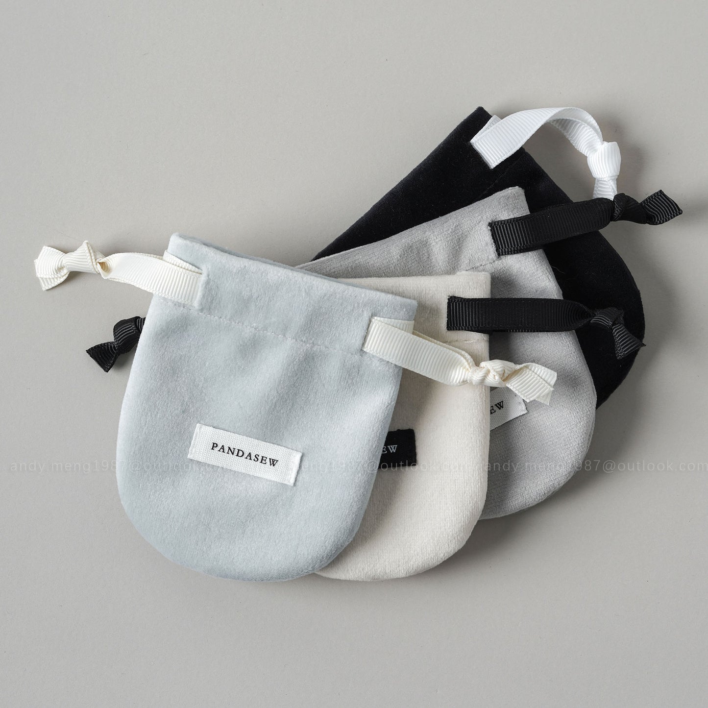 blue jewelry pouch with logo printing, cute gift bag