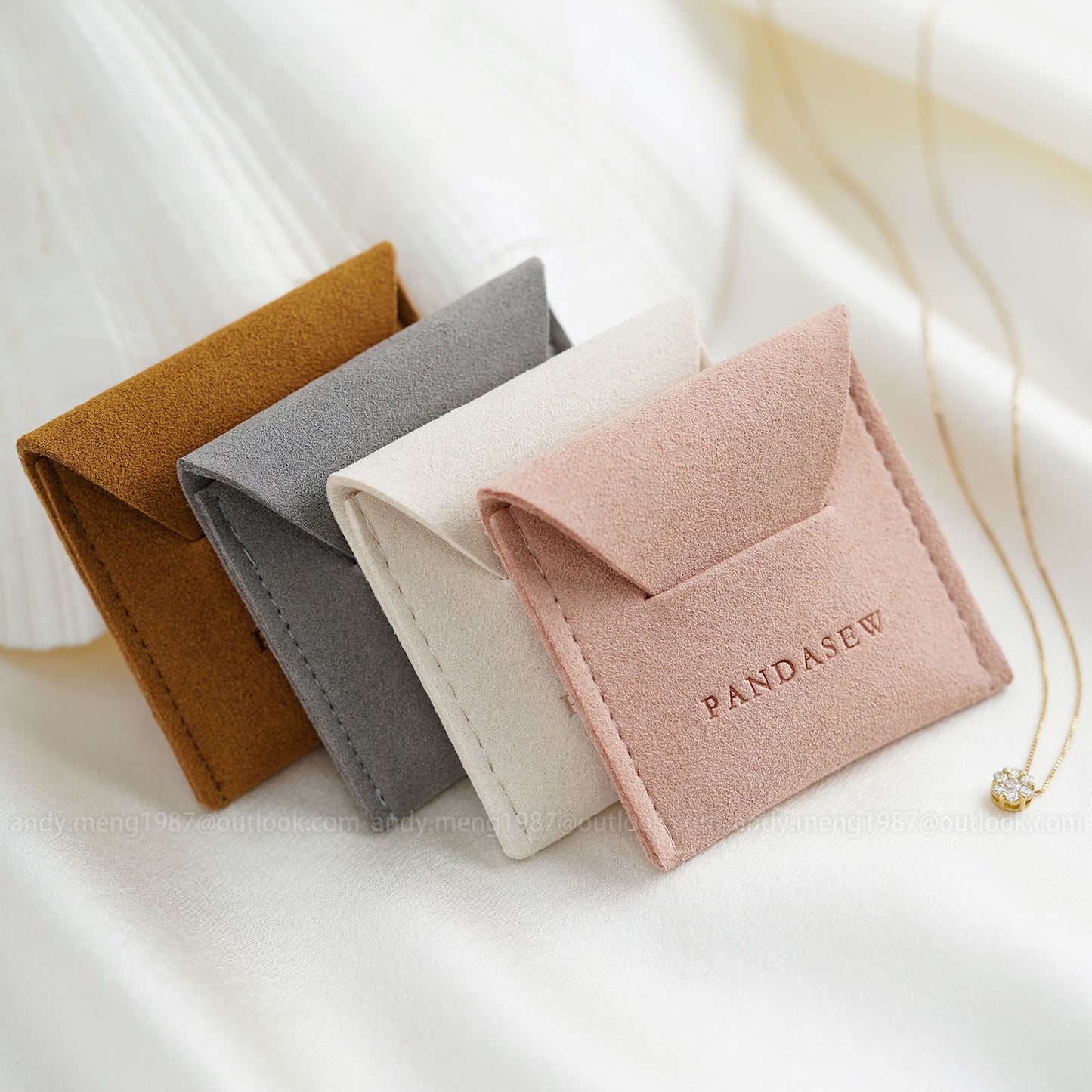 Insert Bag Personalized Logo Print Jewelry Pouch Thick Microfiber Bag Custom Jewelry Pouch Chic Ring Bags Wholesale