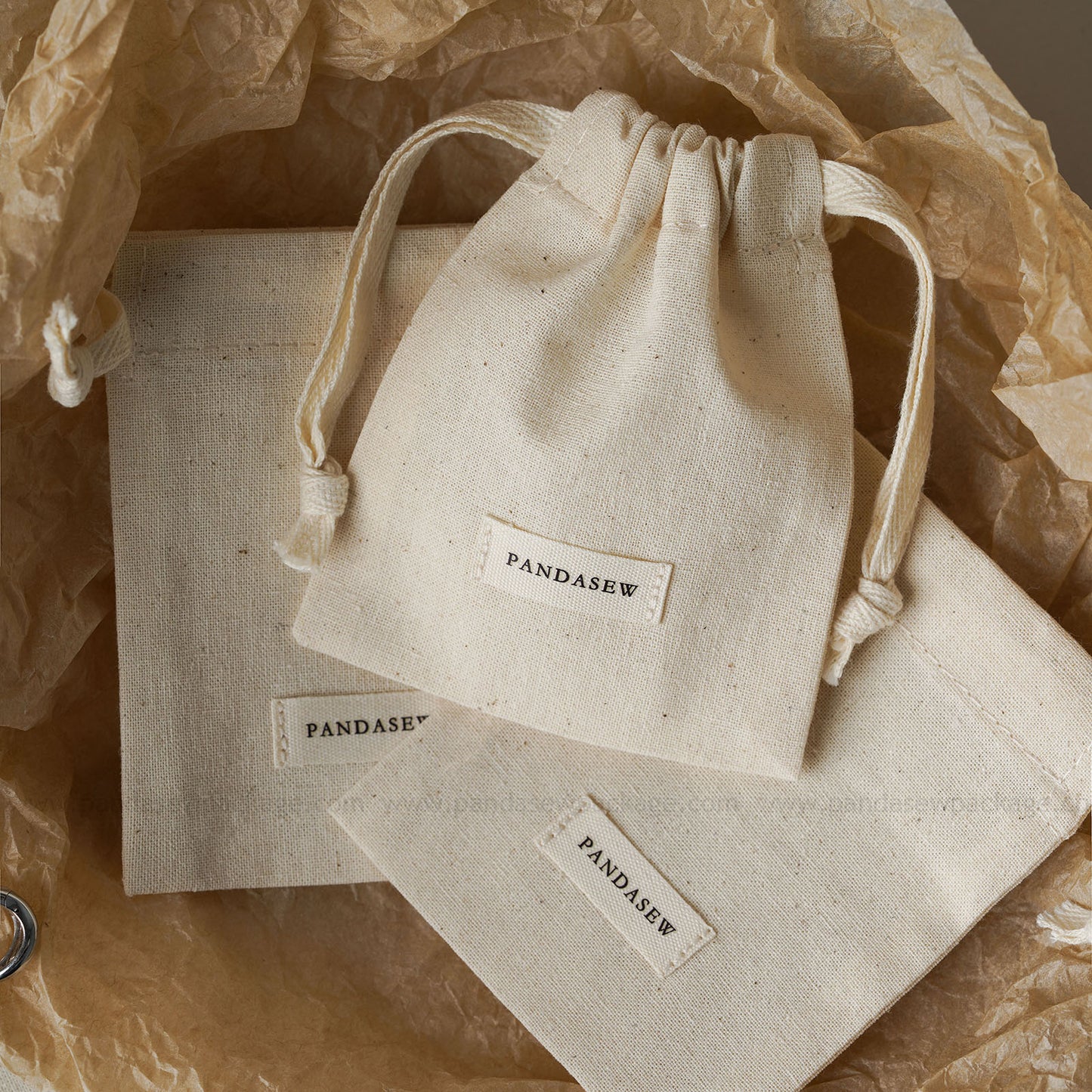 the perfect cotton drawstring bag, candles, skin care and soap bag
