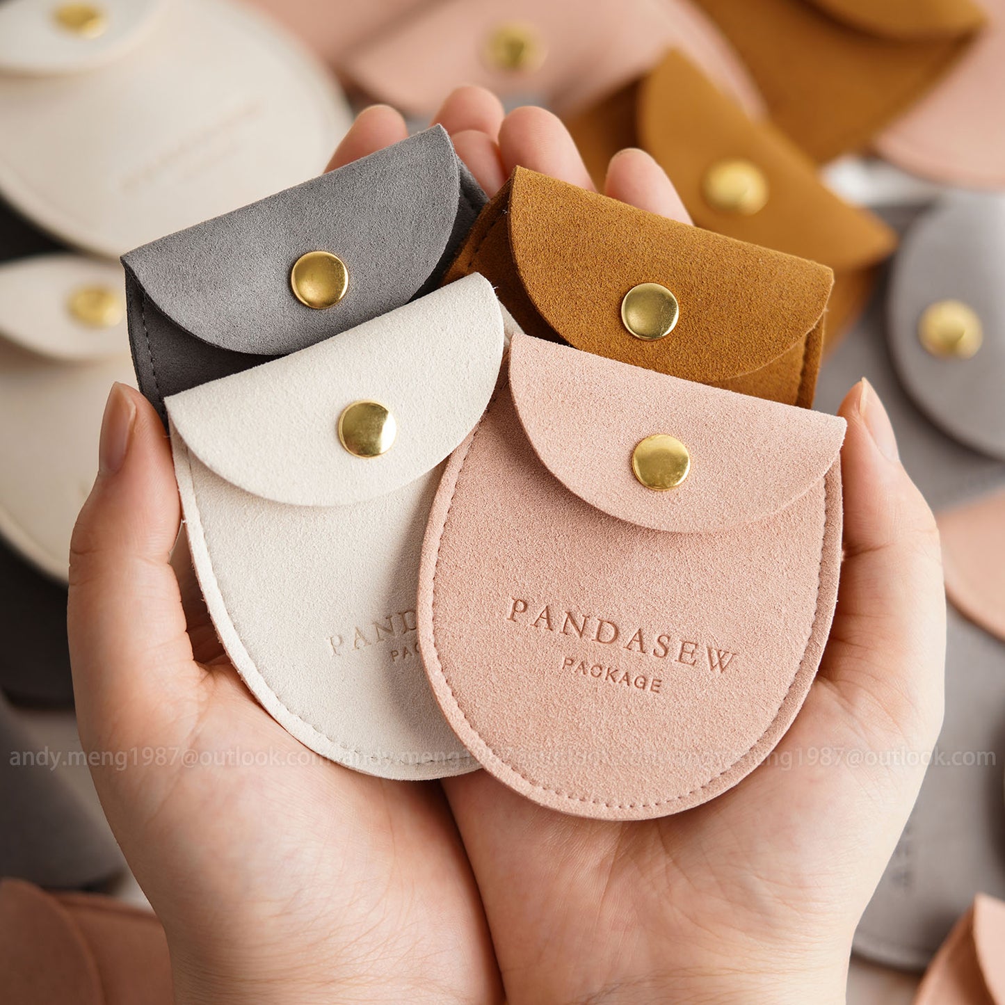 Saddle Bag Custom jewelry pouch personalized logo print jewelry pouch thick microfiber bag