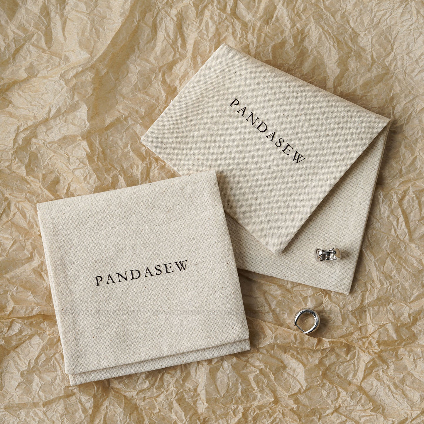 Pandasew Premium Double-Layer Natural Cotton Envelope Bags-Ideal for Packaging, Custom Logo Option