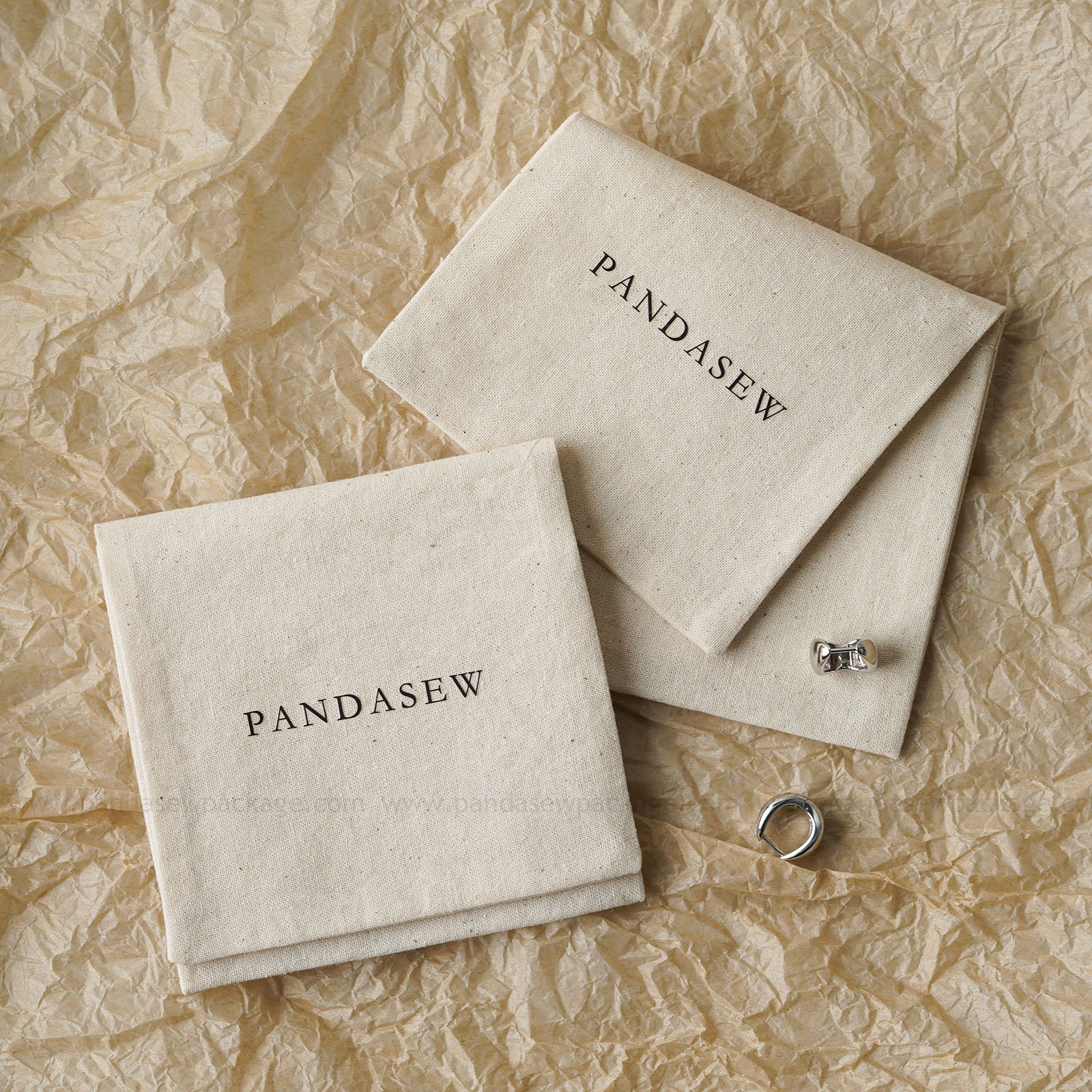 Pandasew Premium Double-Layer Natural Cotton Envelope Bags-Ideal for Packaging, Custom Logo Option
