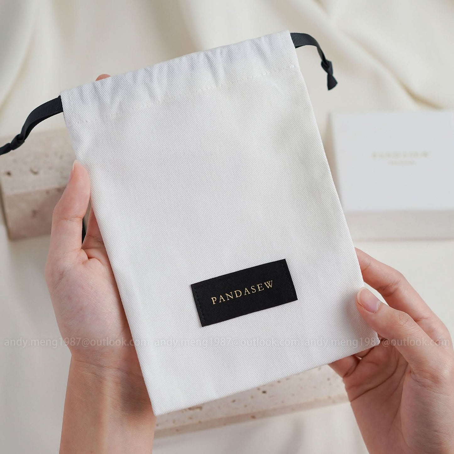Jewelry pure cotton pouch custom size and logo