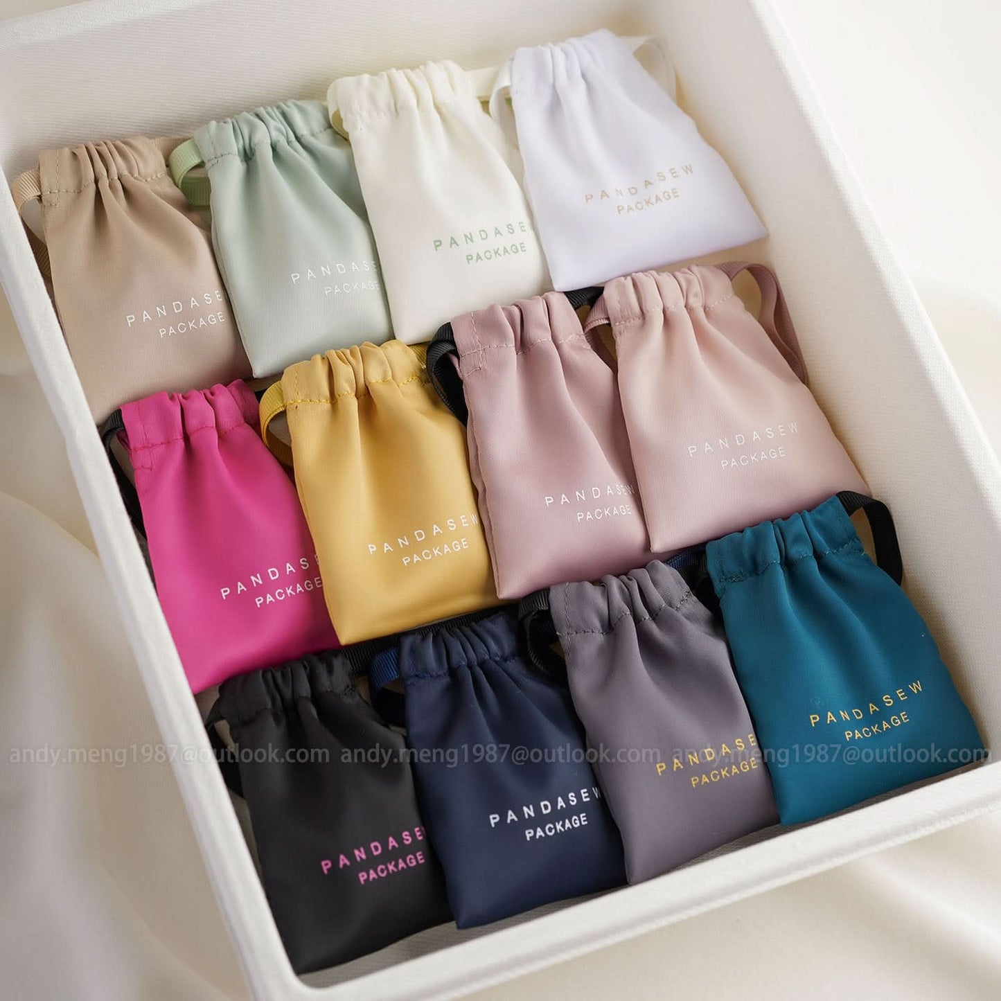 Dense silk satin bag custom jewelry package pouch custom high quality thick and soft bag