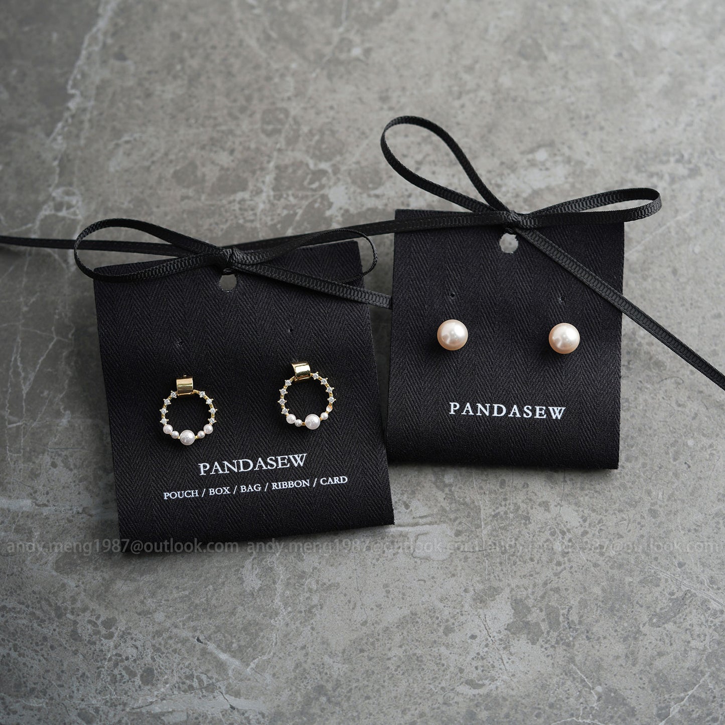 Black pure cotton earring holder, personalized cotton display pad