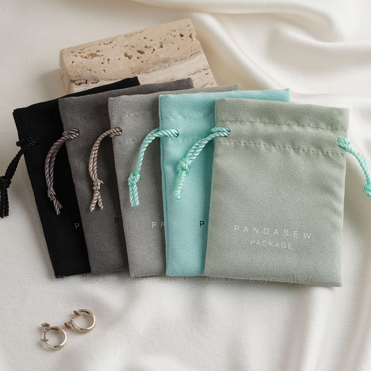 soft jewelry pouch with logo