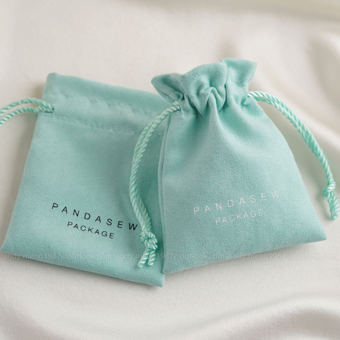 Tiffany blue soft drawstring bag