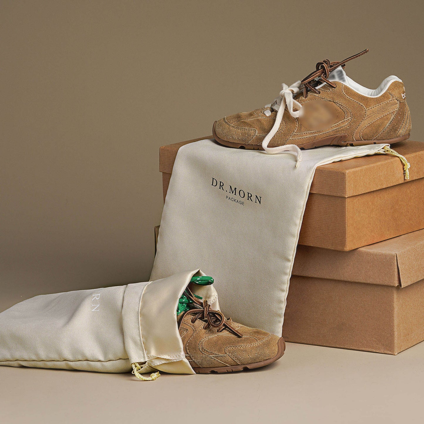 100pcs Suede Shoes Bag Custom Logo and Size Drawstring Bag SUE-141