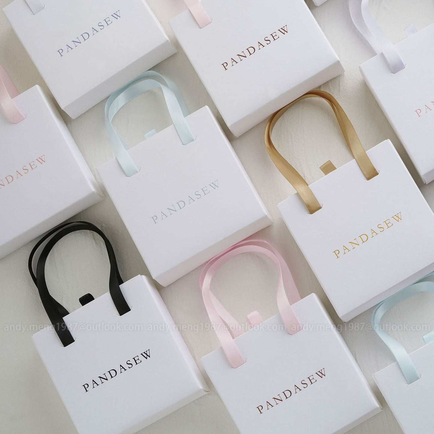 White paper box with tote, paper gift box