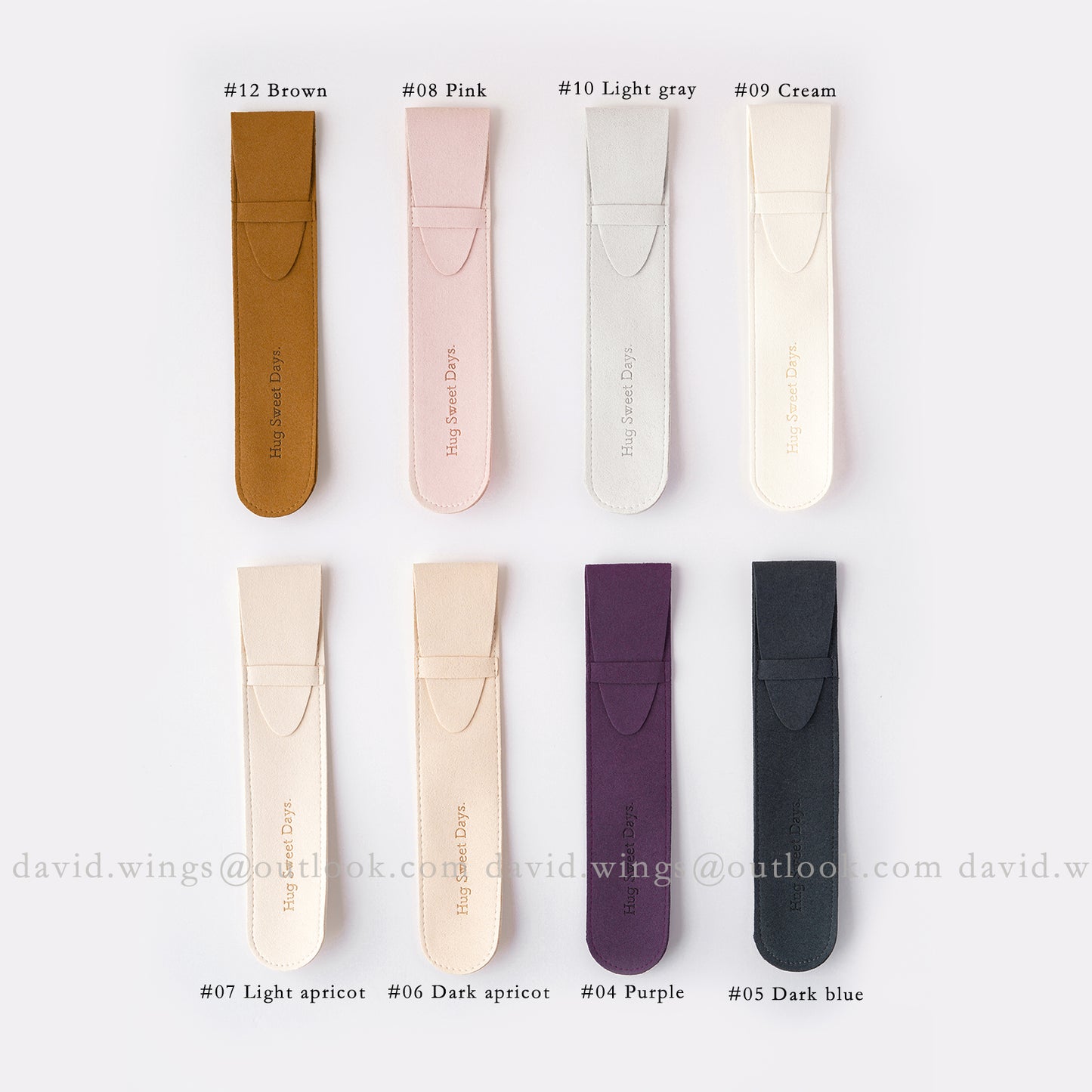 the color codes for 08 mm microfiber pouches