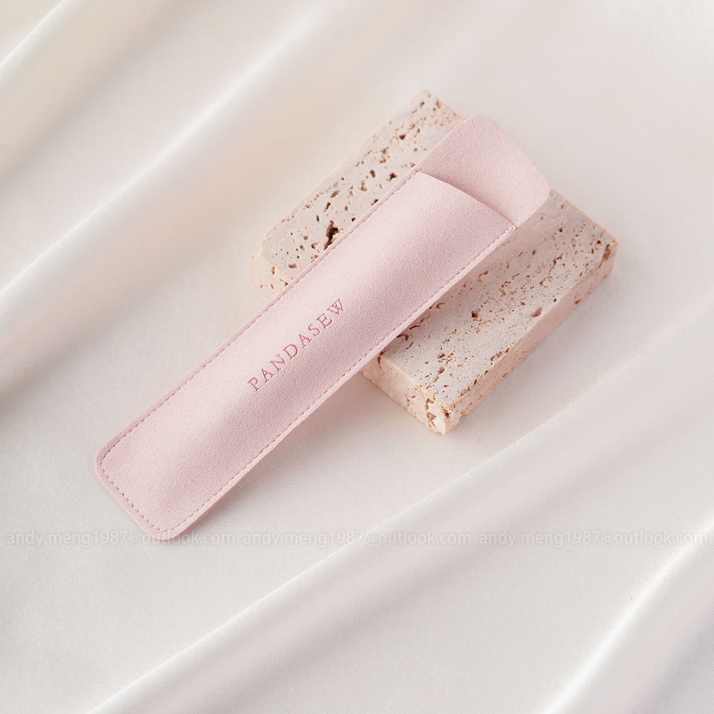 pink color pen sleeve, makeup brush case