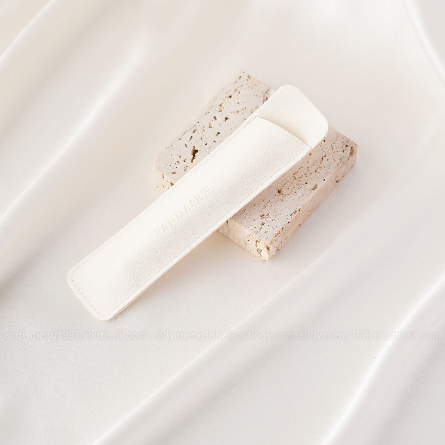 cream color pen pouch