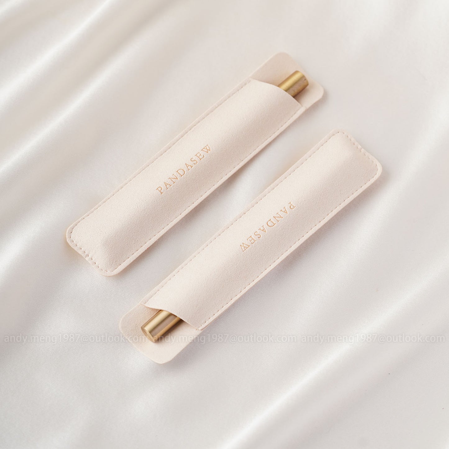 light apricot pen case, thicker microfiber custom pen case