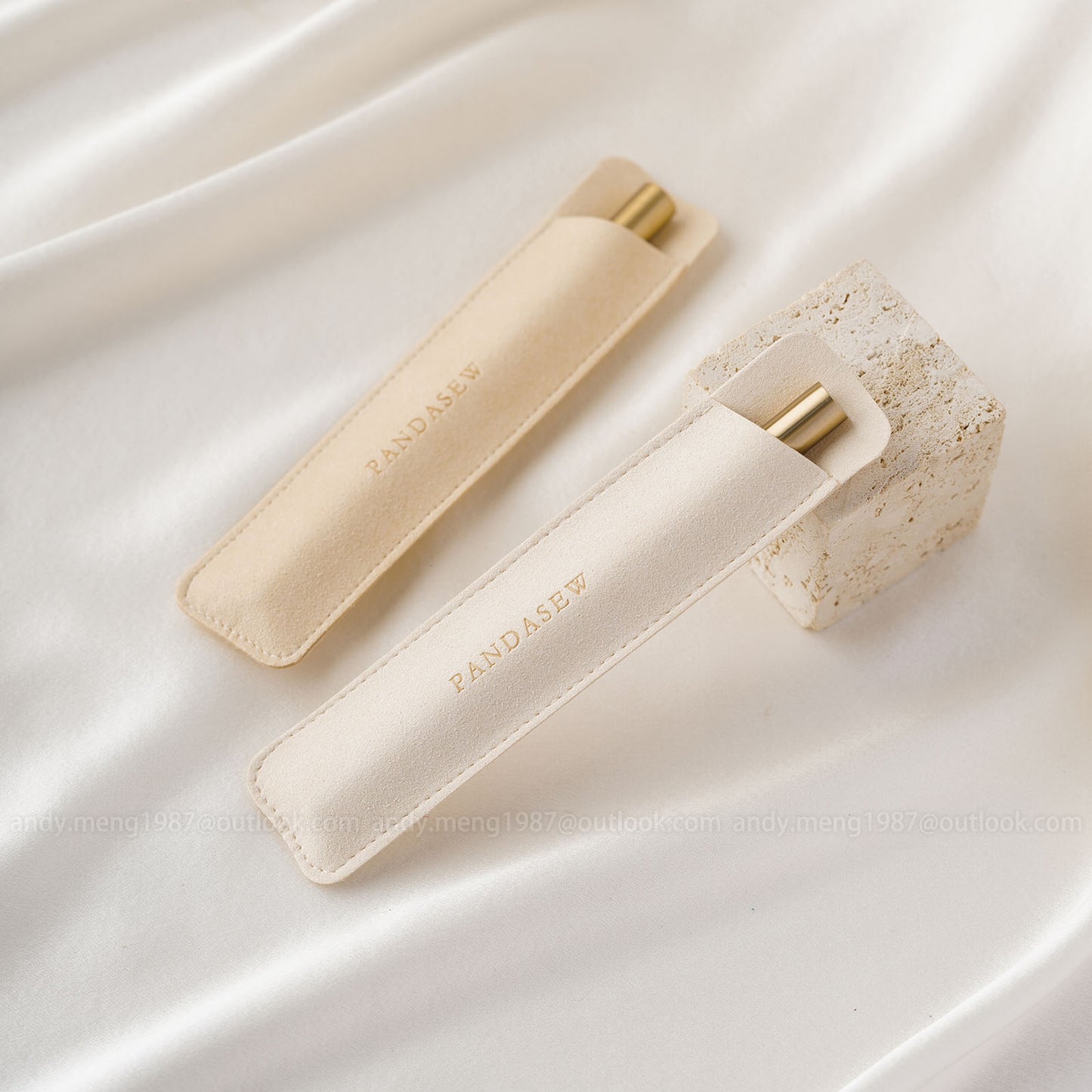 dark apricot pen flap pouch