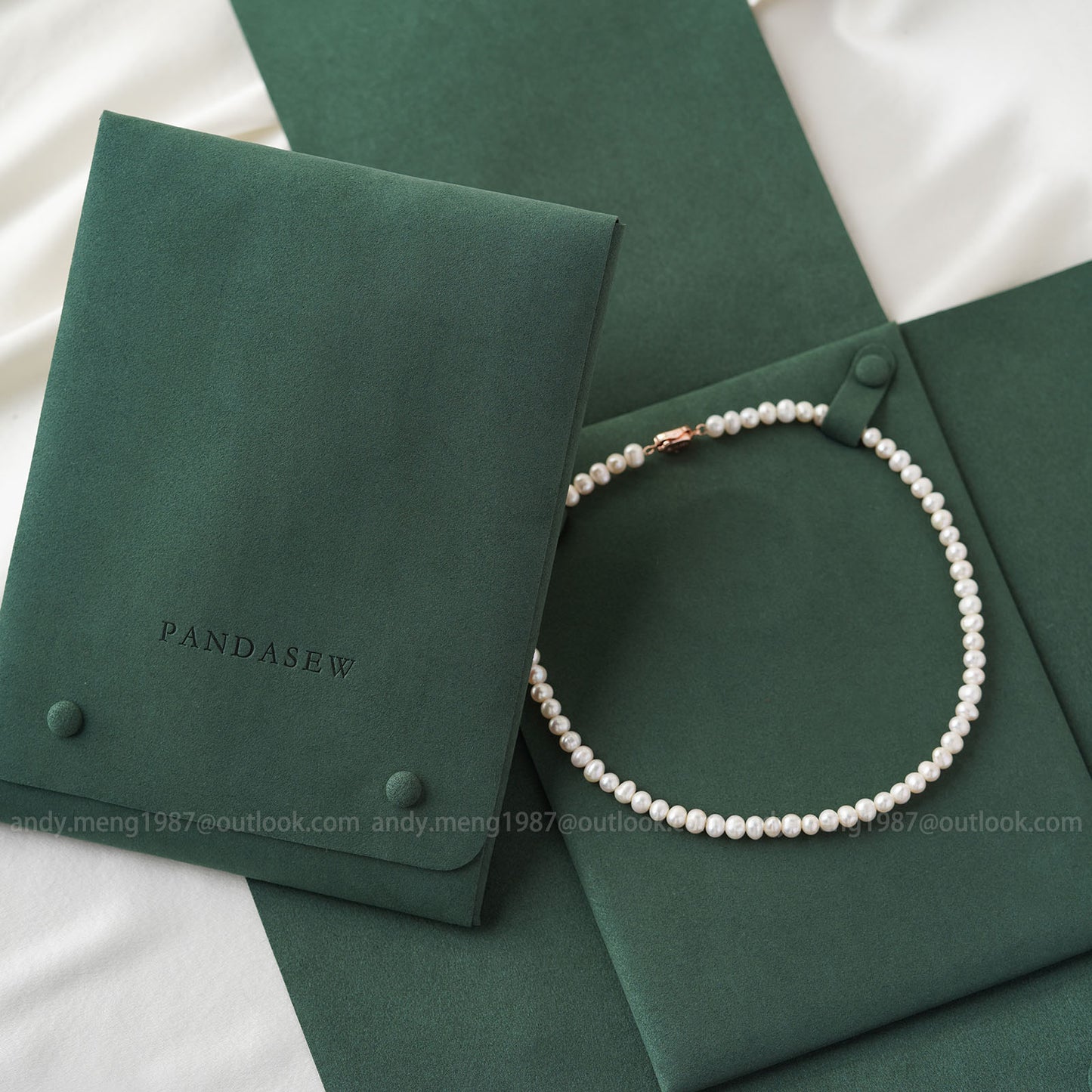 22*16cm Necklace Bag with Custom Logo Microfiber Necklace Package Necklace Organizer Chain holder