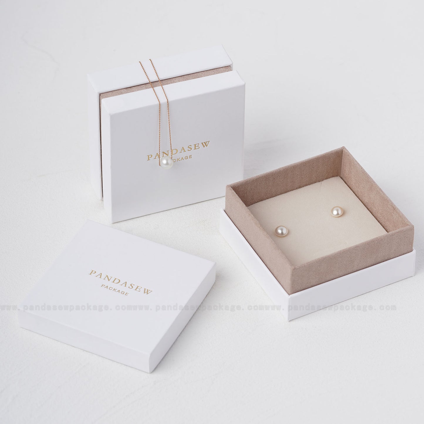 personalized luxury jewelry box, dark pink lid and base box