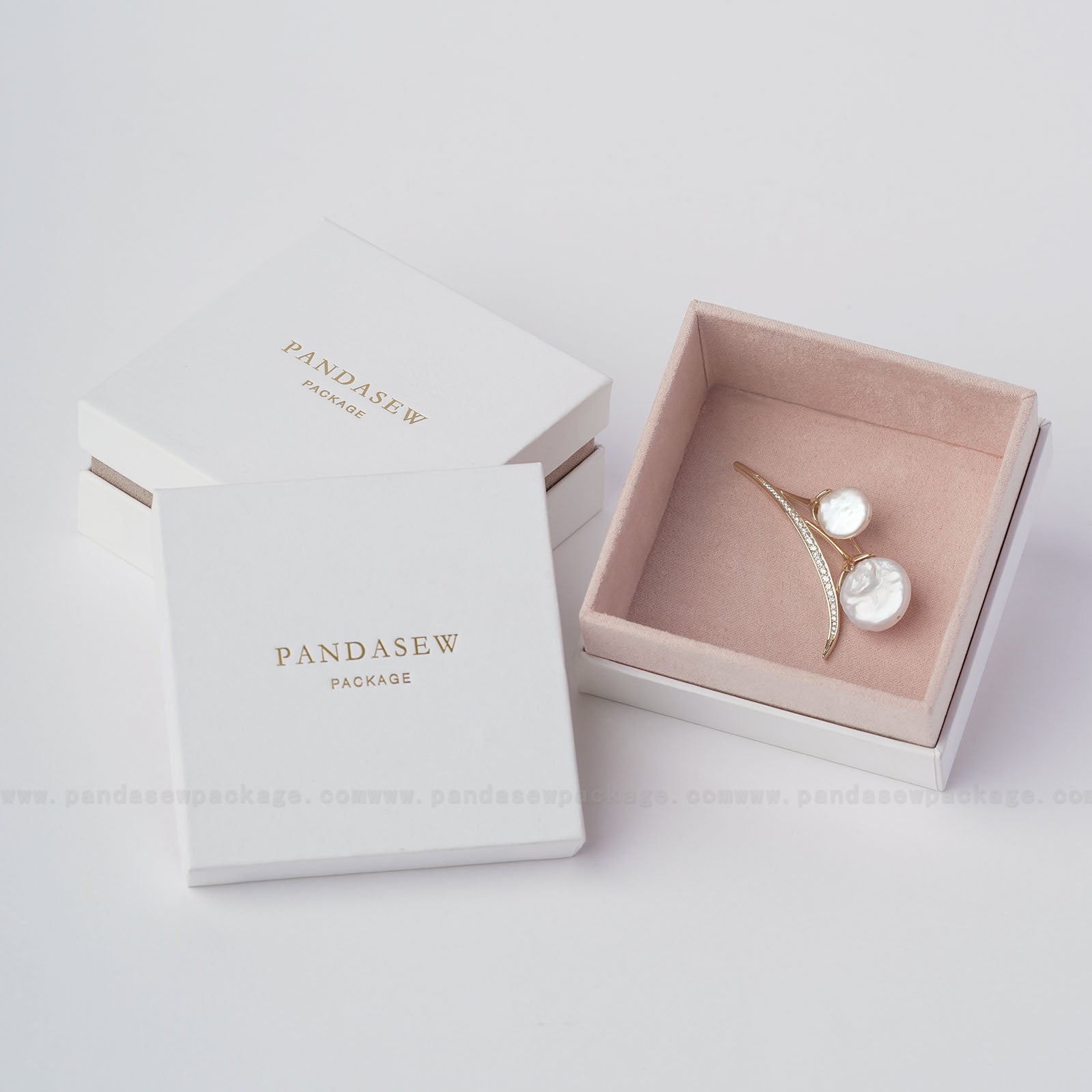 Custom design Pink velvet jewelry box, hairpin/brooch/chain gift box for women