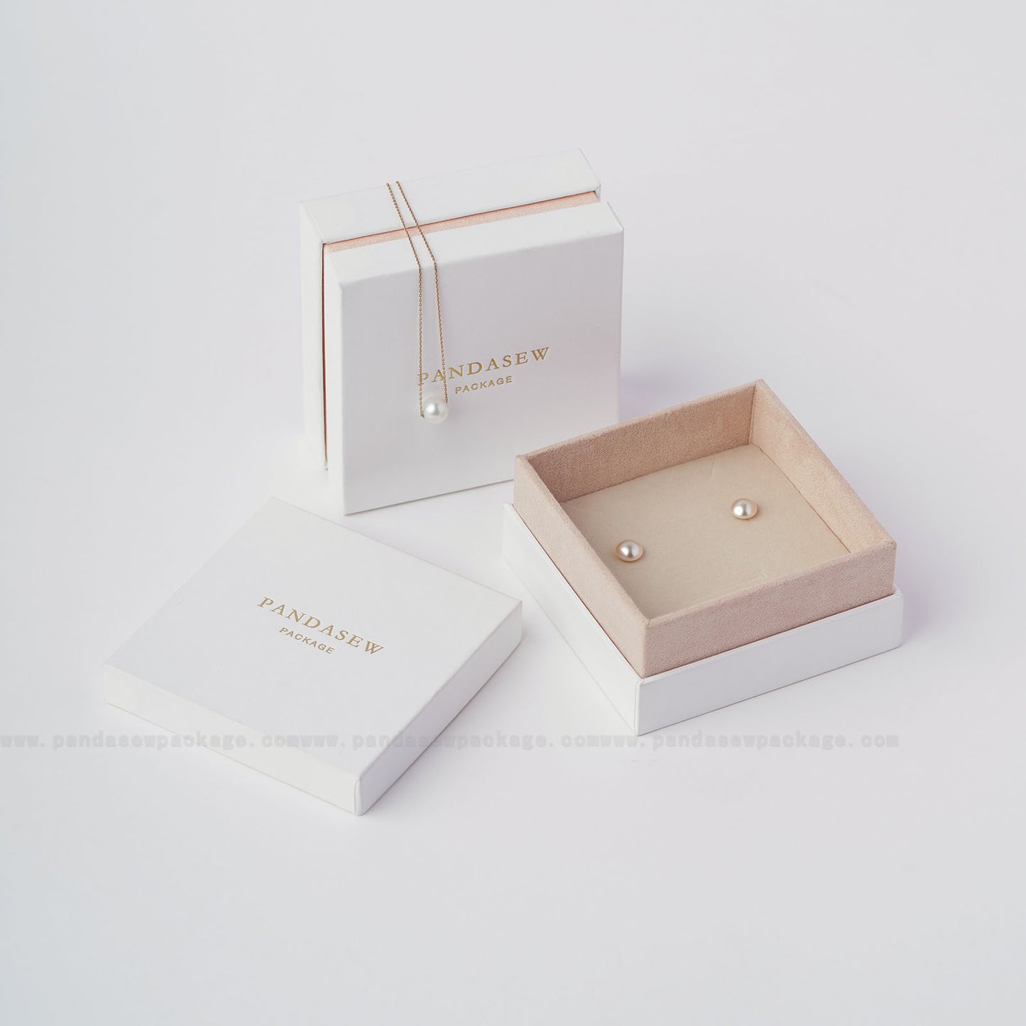 personalized luxury jewelry box, pink lid and base box