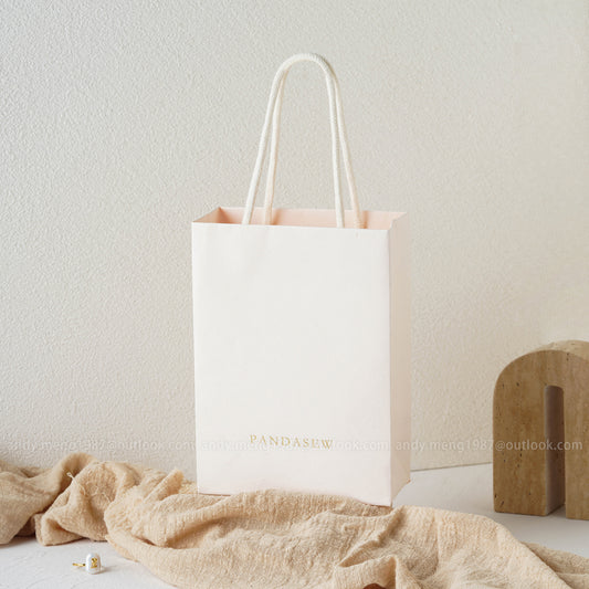 ivory paper bag custom logo vertical shape