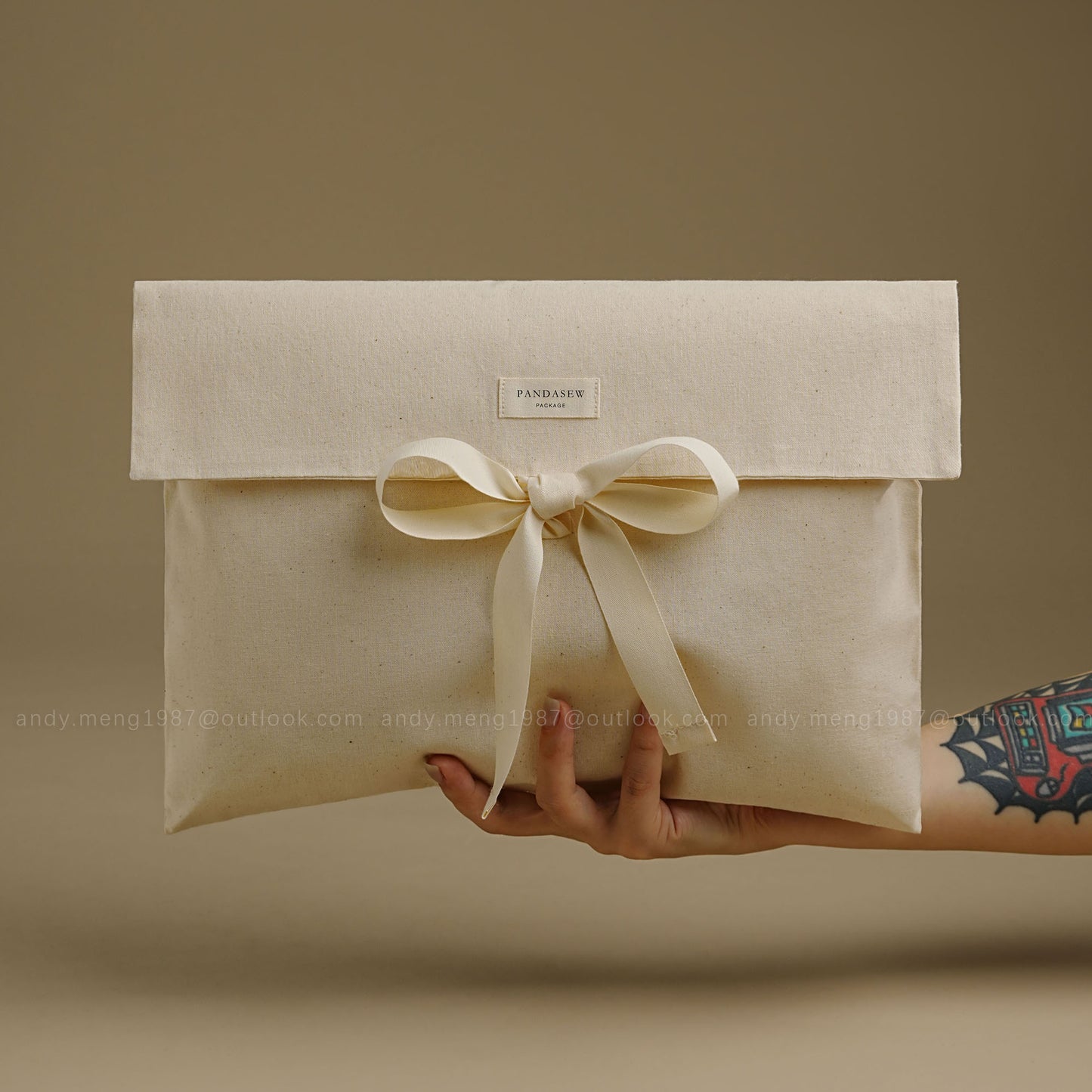 50pcs Beige Cotton Flap Bag double Layers envelope Bag with wide String & tag Handmade Package Bag,Cloth,Storage Bag Customize HBM-501