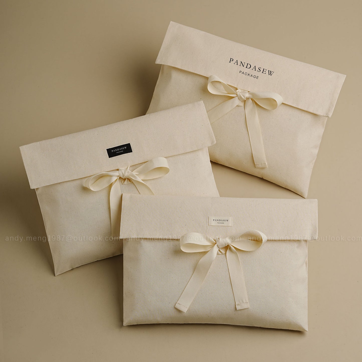 50pcs Beige Cotton Flap Bag double Layers envelope Bag with wide String & tag Handmade Package Bag,Cloth,Storage Bag Customize HBM-501